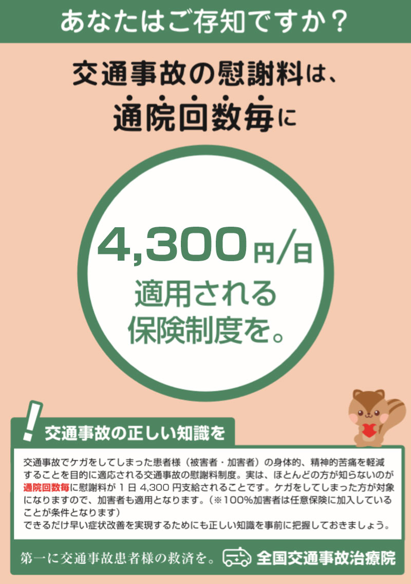 明石市交通事故むち打ち治療専門院では慰謝料について詳しく説明します